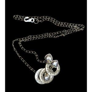 Live Laugh Love Ring And Heart Charm Silver Tone Necklace